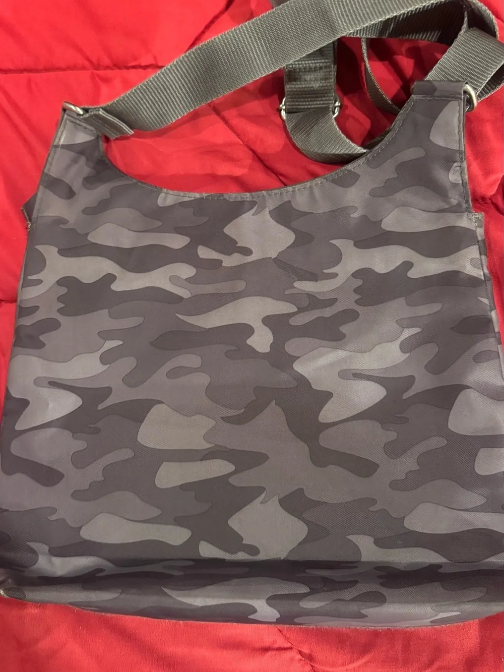 Baggallini Gray Camouflage Crossbody Messenger Bag
